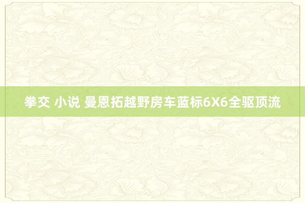 拳交 小说 曼恩拓越野房车蓝标6X6全驱顶流